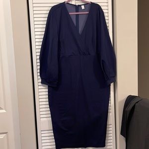 Plus Midi Navy Dress 3x